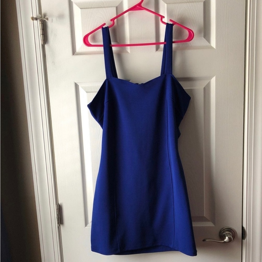 Royal blue cut out mini dress